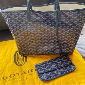 Navy Blue Goyard St Louis Tote PM